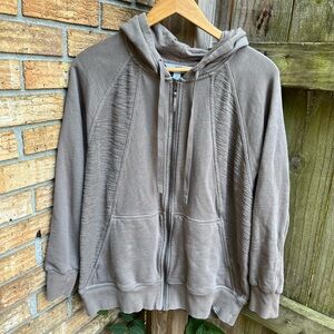 JoyLab Taupe Zip-Up Hoodie Oversized
